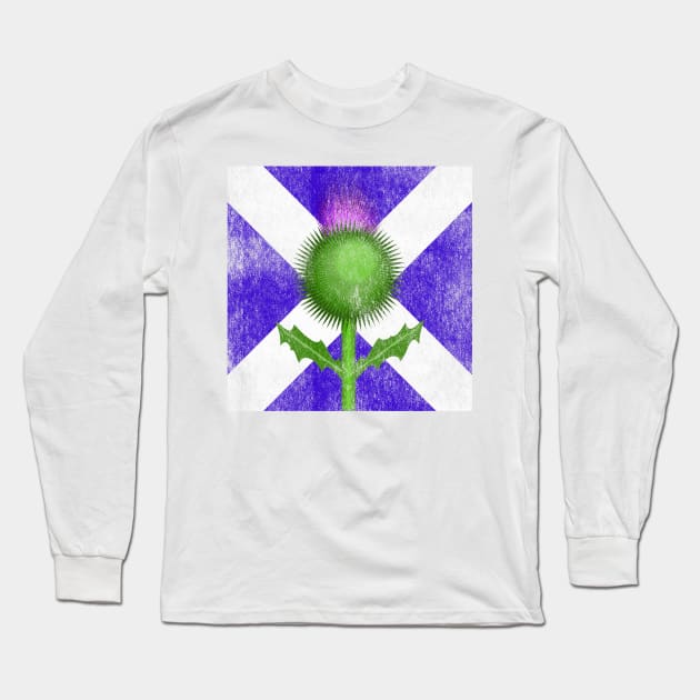 St Andrews Scotland - Scottish Thistle and flag Long Sleeve T-Shirt by Anv2